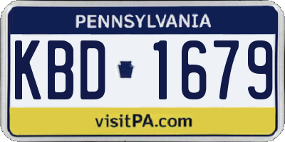 PA license plate KBD1679