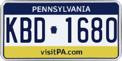 PA license plate KBD1680
