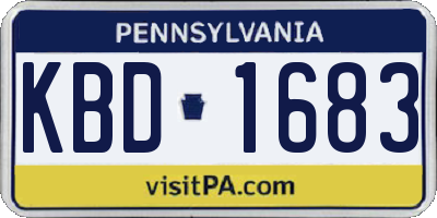 PA license plate KBD1683