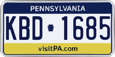 PA license plate KBD1685