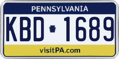 PA license plate KBD1689