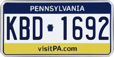 PA license plate KBD1692