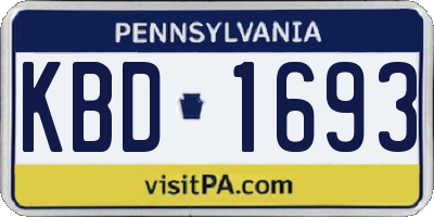 PA license plate KBD1693