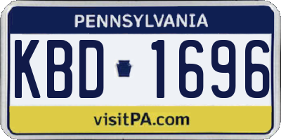 PA license plate KBD1696