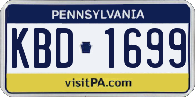 PA license plate KBD1699