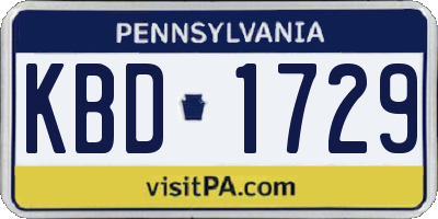 PA license plate KBD1729