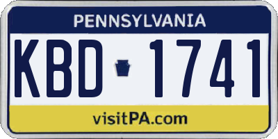 PA license plate KBD1741