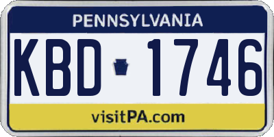 PA license plate KBD1746