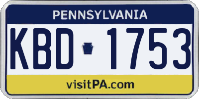 PA license plate KBD1753