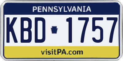 PA license plate KBD1757