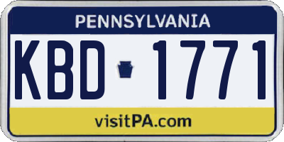 PA license plate KBD1771