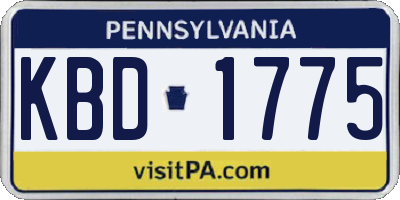PA license plate KBD1775