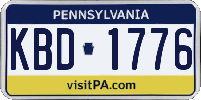 PA license plate KBD1776
