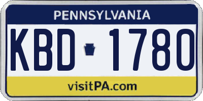 PA license plate KBD1780