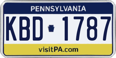 PA license plate KBD1787