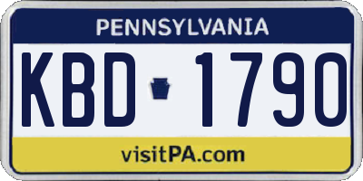 PA license plate KBD1790