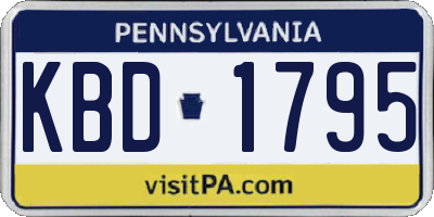 PA license plate KBD1795