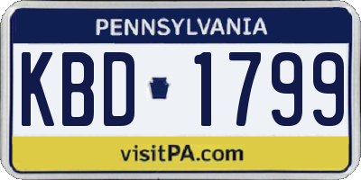 PA license plate KBD1799