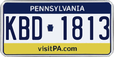 PA license plate KBD1813