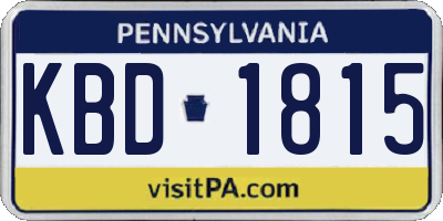 PA license plate KBD1815