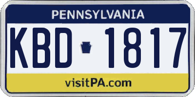 PA license plate KBD1817