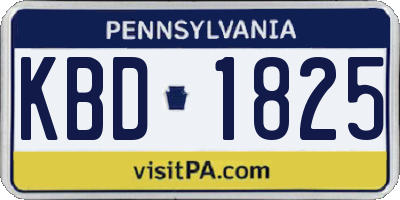 PA license plate KBD1825