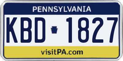 PA license plate KBD1827