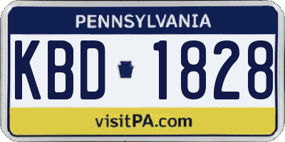 PA license plate KBD1828