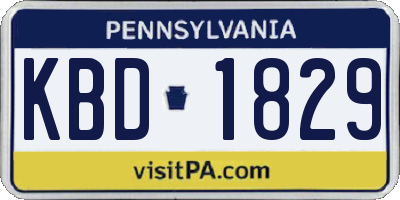 PA license plate KBD1829