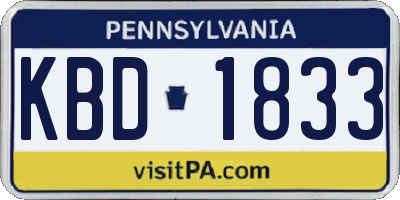 PA license plate KBD1833