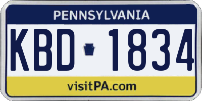 PA license plate KBD1834