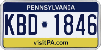 PA license plate KBD1846