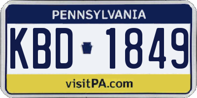 PA license plate KBD1849
