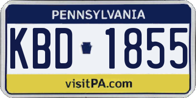 PA license plate KBD1855
