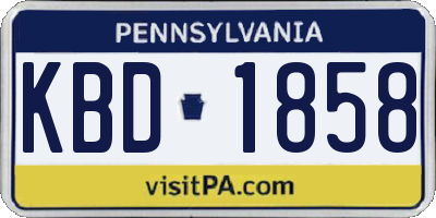 PA license plate KBD1858