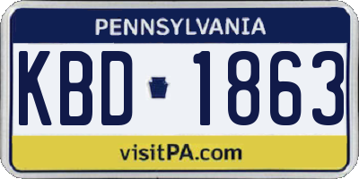 PA license plate KBD1863