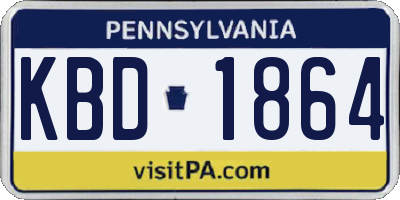 PA license plate KBD1864