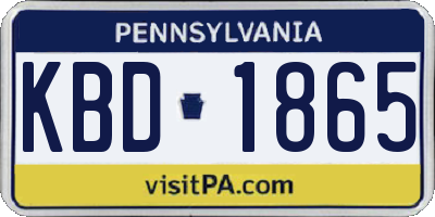 PA license plate KBD1865