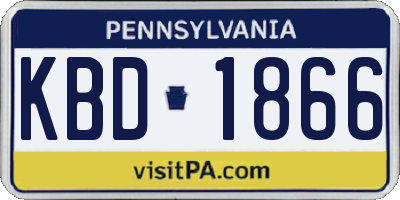 PA license plate KBD1866
