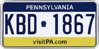 PA license plate KBD1867