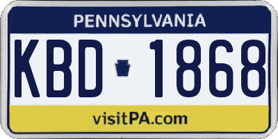 PA license plate KBD1868