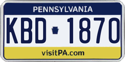 PA license plate KBD1870