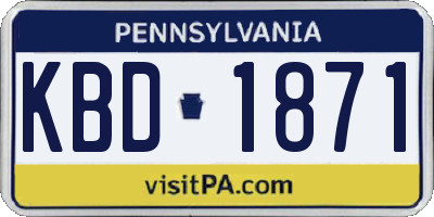 PA license plate KBD1871