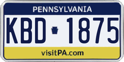 PA license plate KBD1875