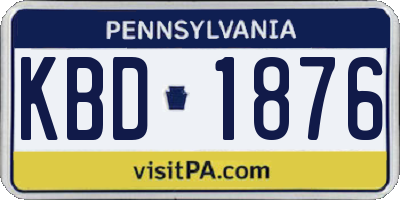 PA license plate KBD1876