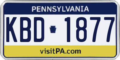 PA license plate KBD1877