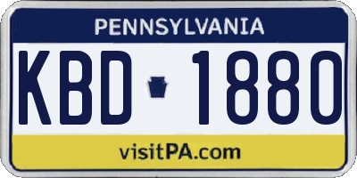 PA license plate KBD1880