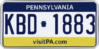 PA license plate KBD1883