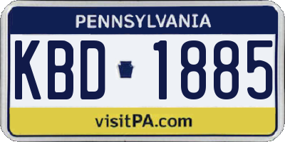 PA license plate KBD1885