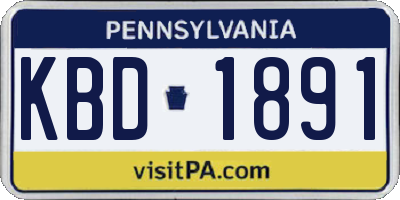 PA license plate KBD1891